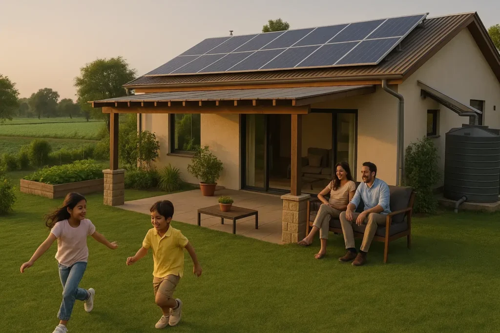 Family enjoying lifestyle in their farmhouse in Naugaon Alwar.