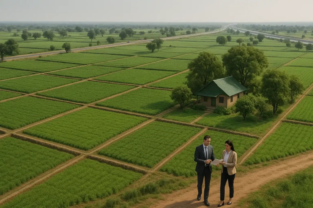 Naugaon farmland compared with NCR farmhouse locations like Sohna, Manesar, Neemrana, and Gurgaon outskirts